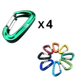 Kampeermeubilair 4 stks / set 12KN 7075 Aluminium Horse Carabiner Clip Kleine maat Carabiners Sleutelhanger voor hangmatten Camping Outdoor Equipmen