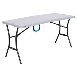 Camp Furniture Table pliante en deux de 5 pieds Gris 80861 60,30 X 25,50 X 29,00 pouces Table d'extérieur Camping 231018