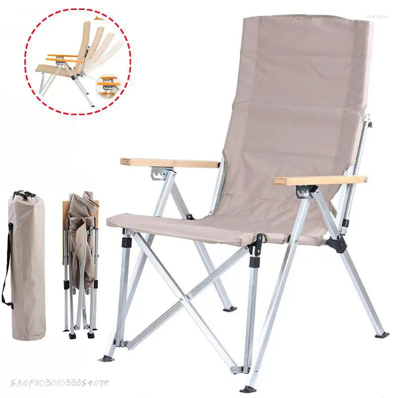 Camp Furniture Adjustable 4-speed Folding Chair Aluminum Alloy Lounge Outdoor Fishing High Backrest Leisure Camping