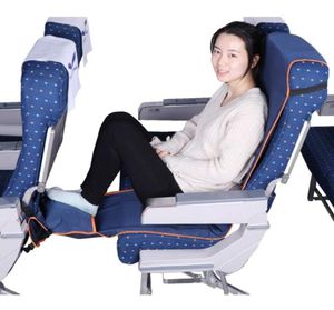 Kampmeubilair Verstelbare voetsteunhangmat met opblaasbaar kussen Stoelhoes voor vliegtuigen Treinen Bussen5094002