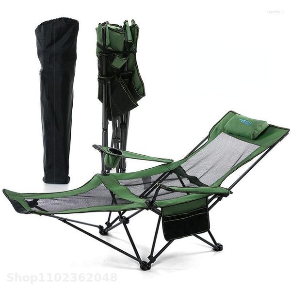 Ajuste de muebles de campamento, tumbona plegable portátil para exteriores, cama reclinable multifunción, sillón de playa, reposapiés para acampar