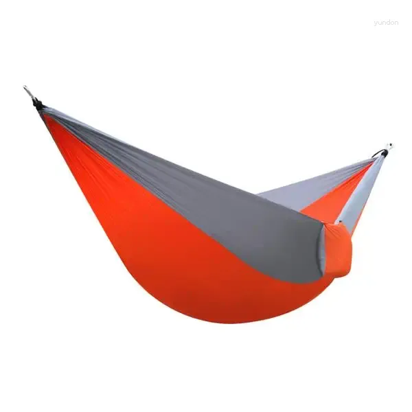 Camp Furniture AT6737 Hamac double en tissu parachute en nylon Orange Gris