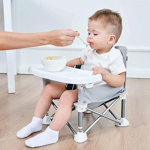 Meubles de camp bébé pliable chaise de salle à manger portable avec plaque ceinture de sécurité pour enfants de plage de plage