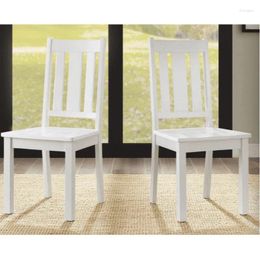 Camp Furniture Bankston - Juego de 2 sillas de comedor de madera, color blanco