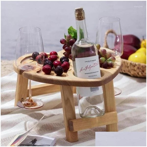 Camp Meubles de plage Table à vin extérieur plateau de lit portable avec des jambes pliables petit déjeuner pour canapé alimentant des sports de livraison de chute de travail ou dh56h