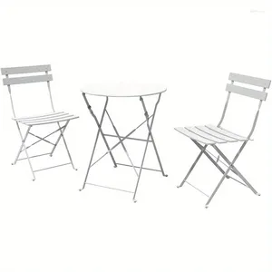 Camp Furniture Bistro Set 3-delige buitenpatiosets Rattan tafel vouwen en stoelen opvouwbare rieten balkoncafé