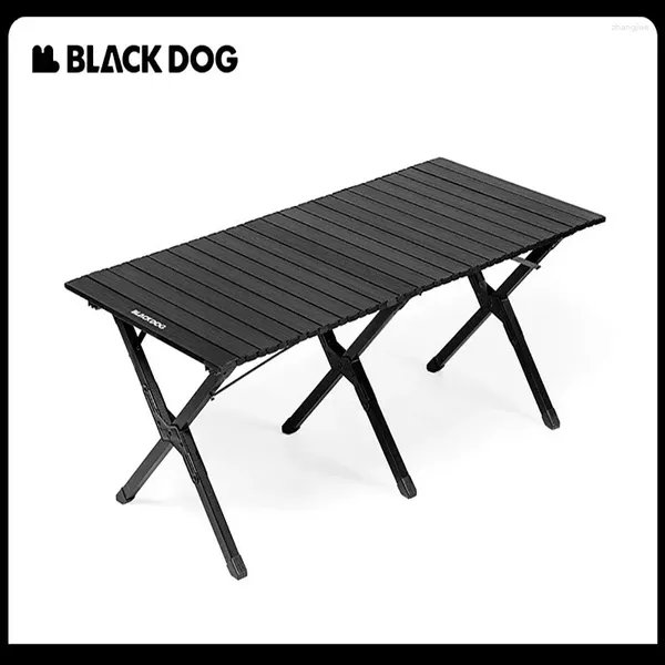Camp Meubles Black Dog Pliant Tables Cube de rouleau léger Table de pique-nique Comping Portable Camping Grand 120cmmesa Aluminium rectangulaire 120cmmesa