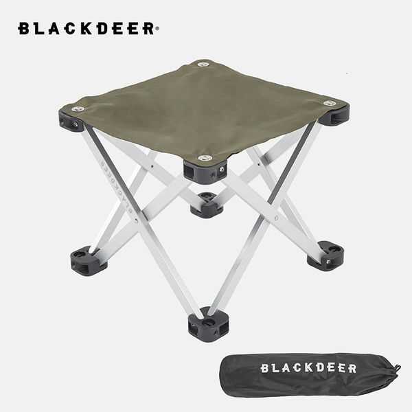 Muebles de campamento Blackdeer Silla de camping plegable portátil Taburete plegable Negro Pequeño asiento Oxford de aluminio al aire libre para pesca Senderismo Viajes 230905