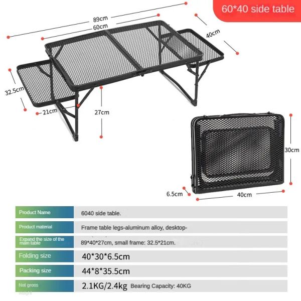 Camp Furniture Cam Outdoor Kitchen Table pliable Portable Aluminium Légésion Léger Igt Grill Nature Randonnée Village Tools Drop Drop Otvpj