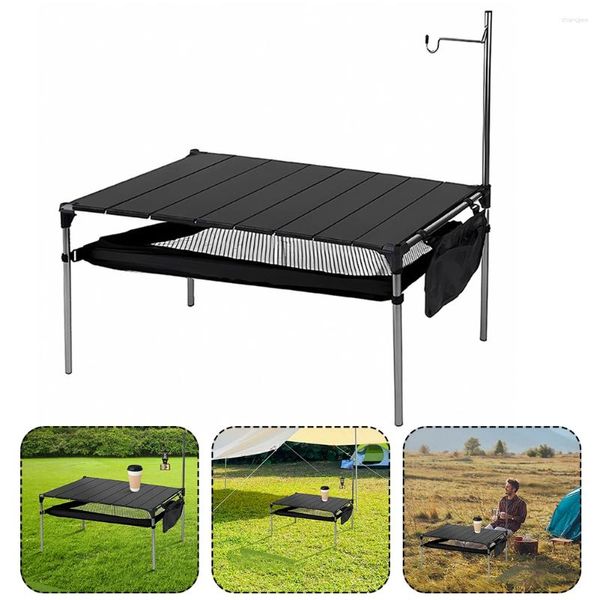 Camp Meubles Camping Table en alliage en aluminium Portable Place compacte pliante ultra-légère avec poteau léger pour pique-nique RV
