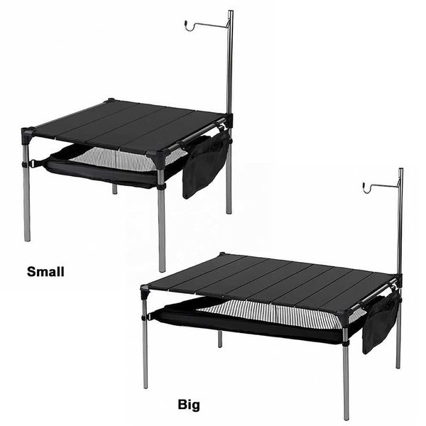 Camp Meubles Camping Table en alliage en aluminium Table de pliage compact extérieur avec grand sac de rangement organisateur de pique-nique pliable Y240423