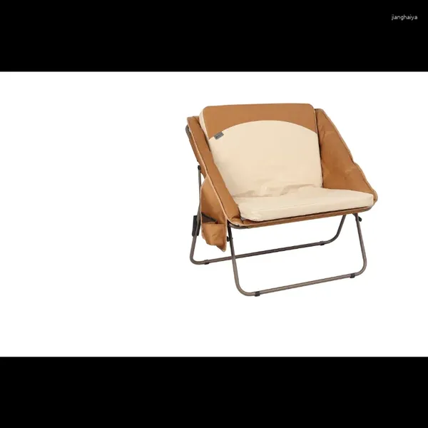 Chaise de camping de meubles de camp marron et beige plage pliante adulte 16,4 lbs