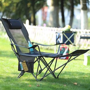 Camp Furniture Camping Vouwen draagbare gaasstoel met Removabel Footstest Beach Sun Patio Chaise Lounge Pool Lawn Lounger