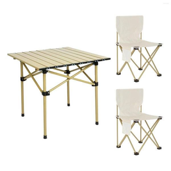 Mobilier de camping Camping Table pliante Chaises Set Oxford Mat Chaise Plage Café