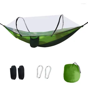 Camp Meubles Camping Hamac avec Mosquito Net Lightweight Hammock Hamacs Trecles Swing Bed Swing For Outdoor Retaling Facking Backyard