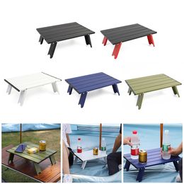 Camp Furniture Camping Mini Mesa plegable portátil para picnic al aire libre Barbacoa Tours Vajilla Ligero Plegable Computadora Cama Escritorio 230210