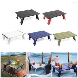 Meubles de camping Camping Mini table pliable portable pour pique-nique en plein air Barbecue Tours Vaisselle Ultra léger pliant ordinateur lit bureau avec