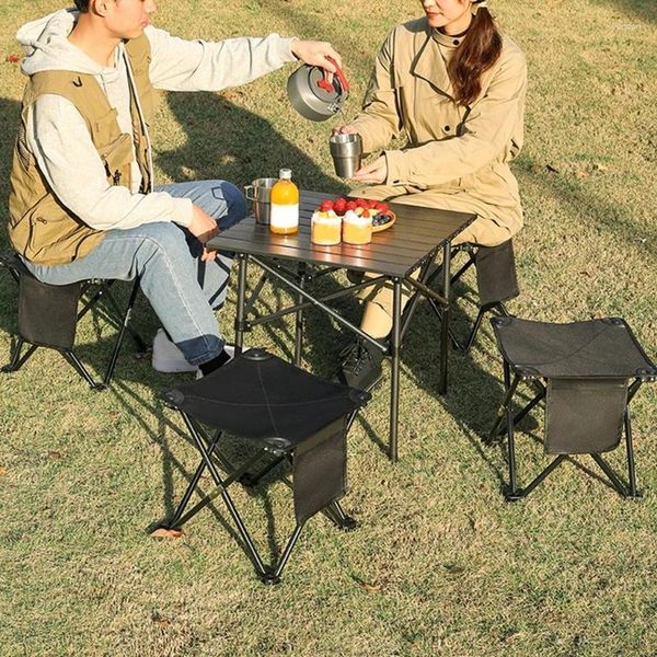 Muebles de campamento Silla de taburete para acampar plegable portátil para jardinería y playa al aire libre