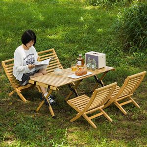 Meubles de Camping Table de Camping en plein air bambou pliant stockage pique-nique audacieux épaissi jardin Stable porteur Portable