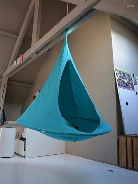 Meubles de Camp Camping Tipi Pour Enfants Adultes Silkworn Cocon Suspendu Balançoire Hamac Tente Extérieure Hamaca Patio Canapé Lit Balançoires