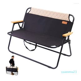 Kampmeubels stoel strand vouwen buiten camping dubbele comfortabele zitbank houten korrel metalen aluminium legering
