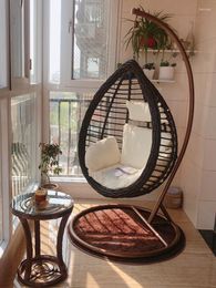 Chaise de meubles de camp pour loisirs panier suspendu en osier simple à bascule ménage hamac paresseux balcon intérieur jardin petit berceau patio