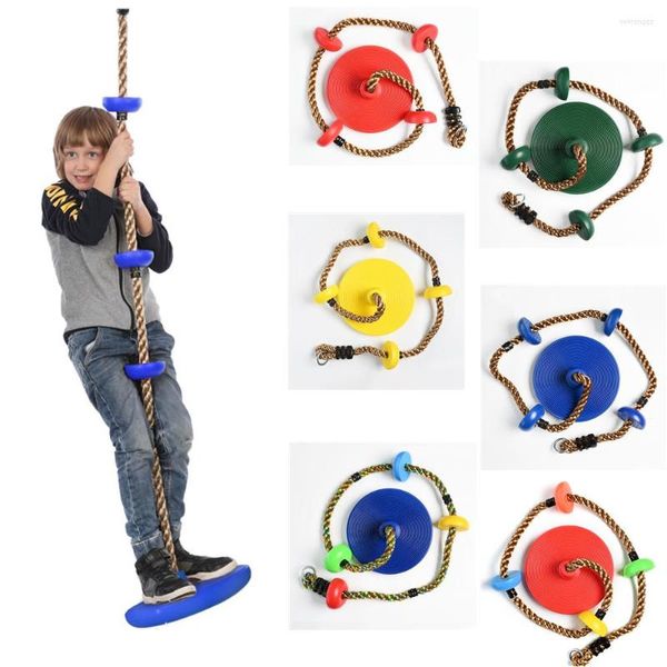 Columpio de cuerda de escalada para muebles de campamento con plataformas y juego de columpios de Fitness de disco, juegos de jardín al aire libre