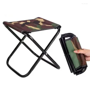 Muebles de campamento Cómoda silla plegable Respaldo de pesca Zapato para el hogar Taburete de cambio Acampar al aire libre Portátil y práctico Maza