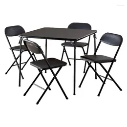 Camp Furniture Cosco 5 pièces Table de cartes Set Chaise pliante noire Campingportable Fishing