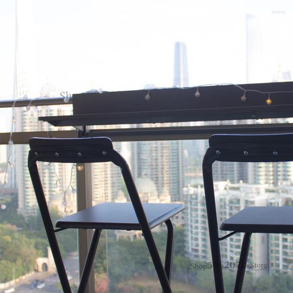Meubles de camp Table de bar pliable créative personnalisée Petite taille de ménage Balcon suspendu Fenêtre en bois massif
