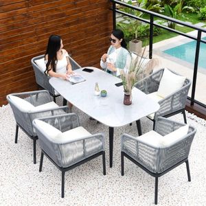 Camp Furniture Designer Rope Armchair American Country Rattan Beachstoelen Outdoor Modern Leisure Single Sofa Chair GL GL