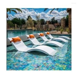 Camp Meubles Designers Sun Lounger Pool Edge Chaise dans le lit à eau plage pour le salon de natation du jardin Plastique