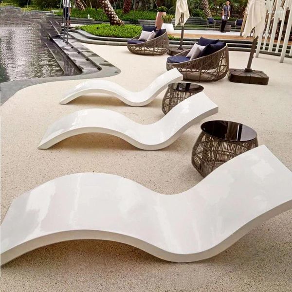 Muebles de campamento el natación piscina chaise jardín al aire libre jardín duradero fibra de sol salones de silla de sol