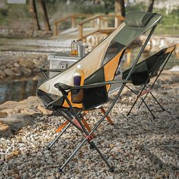 Mobilier de camp Chaise touristique décontractée à la mode avec dossier confortable Chaises de plage Fauteuil inclinable pliant pratique Chaise longue stable et durable