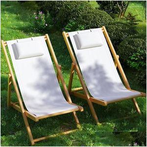 Meubles de camp Pêche Bois Inclinable Petites chaises longues à bascule Balcon Lounge Boy Tissu Chaises de bondage Relax Mecedora Pliable Drop Ot4Ui