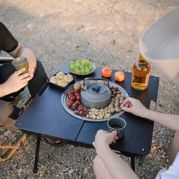 Muebles de campamento Mesa de barbacoa de carbono plegable y portátil Accesorios para utensilios de cocina para acampar Comedor al aire libre con equipo de horno Picnic