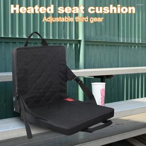 Coussin de siège de stade chauffant pliable, mobilier de camp, Portable avec poche, température à 3 vitesses, chargement USB pour l'hiver, intérieur et extérieur