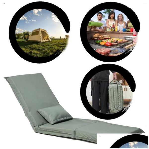 Muebles de campamento silla portátil plegable para viajes al aire libre Picnic BBQ Cam ADTS con bolsa de transporte de catorce postes Drop entregada DH7TP