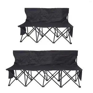 Muebles de campamento Silla de banco plegable con respaldo de tela Oxford Tubo de acero Deportes portátiles para eventos Juegos de fútbol al aire libre Césped Playa