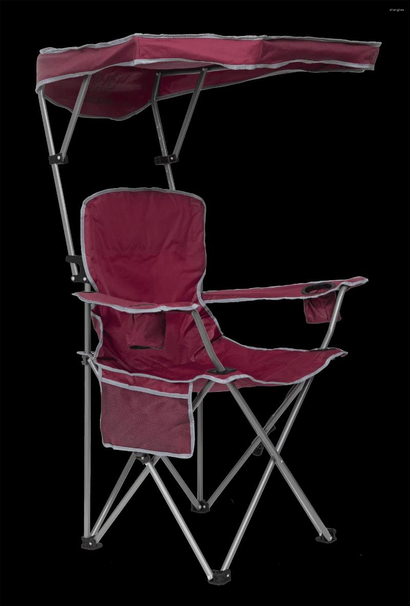 キャンプ家具折りたたみキャンプ椅子ポータブルキャノピーバックパッキングアウトドアパティオプールサイドビーチ - 赤