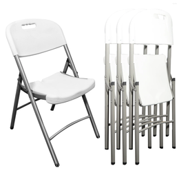 Chaise pliante de mobilier de Camp, paquet de 4 chaises commerciales empilables portables en plastique pour événements intérieur et extérieur pour fête