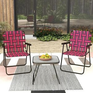 Muebles de campamento silla plegable patio césped juego con reposabrazos interior/exterior 2 paquete web comedor liviano silla 2)