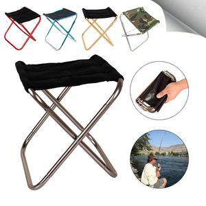 Mobilier de camping pliant petit tabouret chaise de pêche pique-nique Camping pliable en aluminium tissu extérieur Portable facile à transporter plage