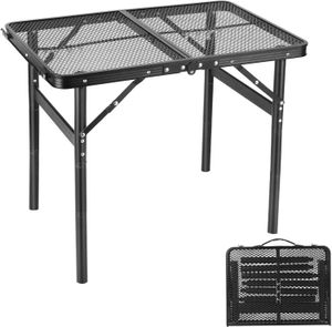 Table de pliage de meubles de camp de 2 pieds avec poignée portable grille de hauteur réglable Petite table de pliage adaptée à une utilisation extérieure Y240423