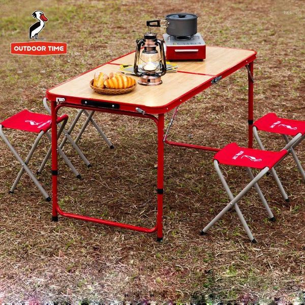 Mobilier de camp Table pliante fournitures de Camping en plein air Portable léger en aluminium en bois randonnée naturelle pique-nique touristique accessoires de voiture