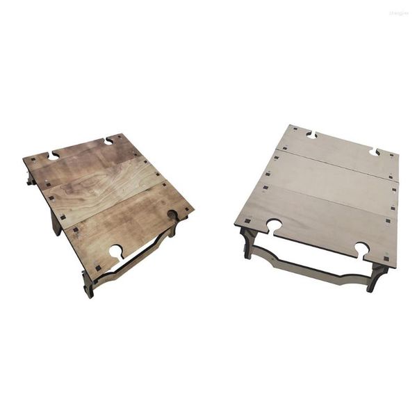 Meubles de camping Table pliante Grande capacité Accessoires de camping Panier de pique-nique Surface lisse Tables en bois Outil de pique-nique No 2