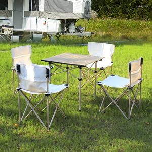 Muebles de campamento, mesas y sillas plegables, mesa de pícnic portátil para exteriores, barbacoa de autoconducción para acampar