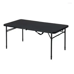 Camp Furniture Table réglable pliable en deux avec pieds Noir riche