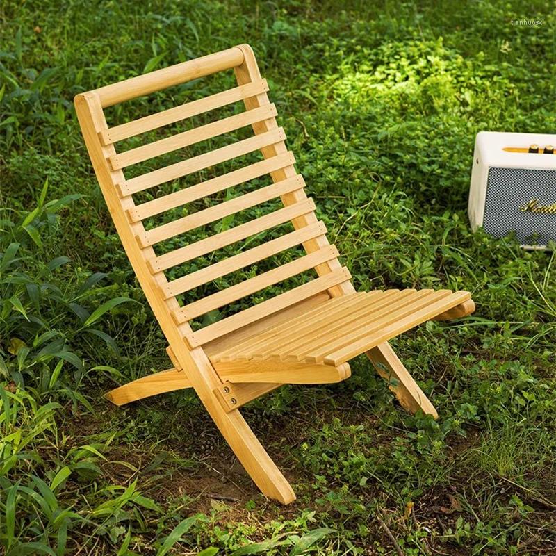 Mobiliário de acampamento jardim portátil cadeira de acampamento de madeira dobrável piscina relaxar minimalista sala de estar única cadeira ao ar livre