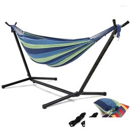 Camp Furniture Garden Swings Cam Shee Hangock Hanging stoel Braziliaanse swing metal stand strand Hangmatten Outdoor Drop Delivery Sports OU DHQML